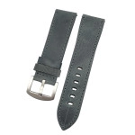 24 mm Spor S Crazy Gri Deri Saat Kordonu